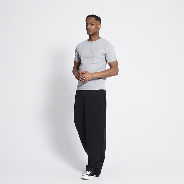 Rib knit tee "Vincent" Grey Melange